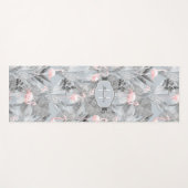 Flamingo Orchid Tropical Pattern Gray ID868 Yogamatte (Vorderseite (Horizontal))