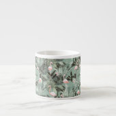 Flamingo Orchid Tropical Pattern Sage ID868 Espressotasse (Vorderseite)