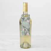 Flamingo Orchid Tropical Pattern Sage ID868 Flaschenanhänger (Auf Flasche)