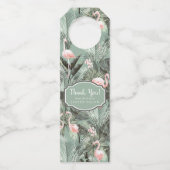 Flamingo Orchid Tropical Pattern Sage ID868 Flaschenanhänger (Vorderseite)