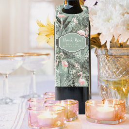 Flamingo Orchid Tropical Pattern Sage ID868 Flaschenanhänger