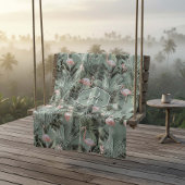 Flamingo Orchid Tropical Pattern Sage ID868 Fleecedecke