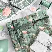 Flamingo Orchid Tropical Pattern Sage ID868 Geschenkpapier