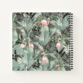 Flamingo Orchid Tropical Pattern Sage ID868 Notizblock (Rückseite)