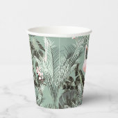 Flamingo Orchid Tropical Pattern Sage ID868 Pappbecher (Rechts)