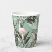 Flamingo Orchid Tropical Pattern Sage ID868 Pappbecher (Vorderseite)