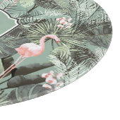 Flamingo Orchid Tropical Pattern Sage ID868 Schneidebrett (Ecke)