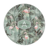 Flamingo Orchid Tropical Pattern Sage ID868 Schneidebrett (Vorderseite)
