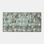 Flamingo Orchid Tropical Pattern Sage ID868 Schreibtischunterlage (Vorderseite)