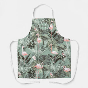 Flamingo Orchid Tropical Pattern Sage ID868 Schürze