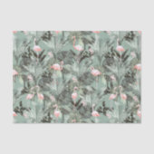 Flamingo Orchid Tropical Pattern Sage ID868 Seidenpapier (Vorderseite)