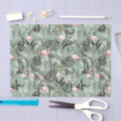 Flamingo Orchid Tropical Pattern Sage ID868 Seidenpapier (Handwerk)