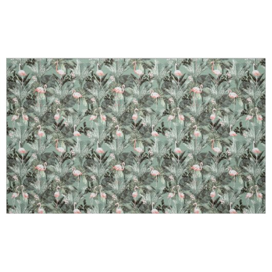Flamingo Orchid Tropical Pattern Sage ID868 Stoff (Fat Quarter (45,7 x 55,9 cm))