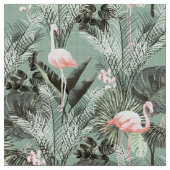 Flamingo Orchid Tropical Pattern Sage ID868 Stoff (Nahaufnahme)
