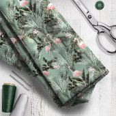 Flamingo Orchid Tropical Pattern Sage ID868 Stoff