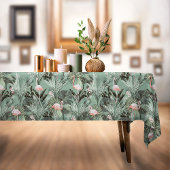 Flamingo Orchid Tropical Pattern Sage ID868 Tischdecke
