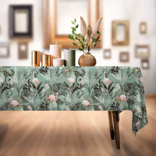 Flamingo Orchid Tropical Pattern Sage ID868 Tischdecke