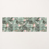 Flamingo Orchid Tropical Pattern Sage ID868 Yogamatte (Rückseite (Horizontal))