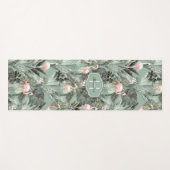 Flamingo Orchid Tropical Pattern Sage ID868 Yogamatte (Vorderseite (Horizontal))
