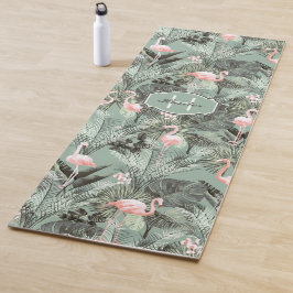 Flamingo Orchid Tropical Pattern Sage ID868 Yogamatte