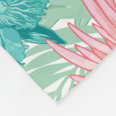 Flamingo, Orchidee: romantisches Vintages Muster. Fleecedecke (Ecke)