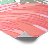 Flamingo, Orchidee: romantisches Vintages Muster. Poster (Ecke)