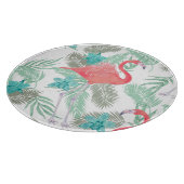 Flamingo, Orchidee: romantisches Vintages Muster. Schneidebrett (Ecke)