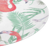 Flamingo, Orchidee: romantisches Vintages Muster. Schneidebrett (Ecke)