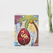Flamingo Ostereier und Palm Tree Beach Ostern Dankeskarte (Rückseite)