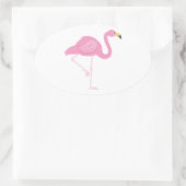 Flamingo Ovaler Aufkleber (Tasche)