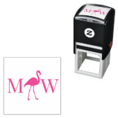 Flamingo-Paar-Hochzeit 2 Anfangsmonogramm Permastempel (Beispiel)
