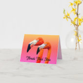 "Flamingo-Paar"  Karte (Gelbe Blume)