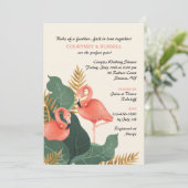 Flamingo Paare Dusche Einladung (Stehend Vorderseite)