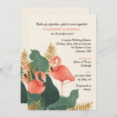 Flamingo Paare Dusche Einladung (Vorne/Hinten)