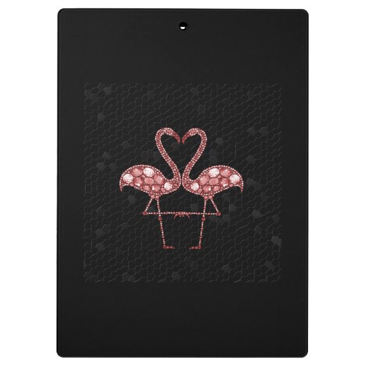 Flamingo-Paare, schwarz Klemmbrett (Rückseite)
