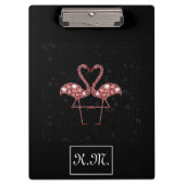 Flamingo-Paare, schwarz Klemmbrett (Vorderseite)