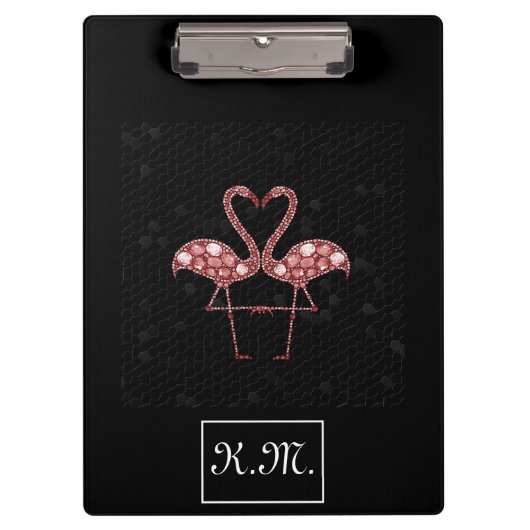 Flamingo-Paare, schwarz Klemmbrett (Vorderseite)