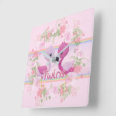 Flamingo paart Zeit Quadratische Wanduhr (Winkel)