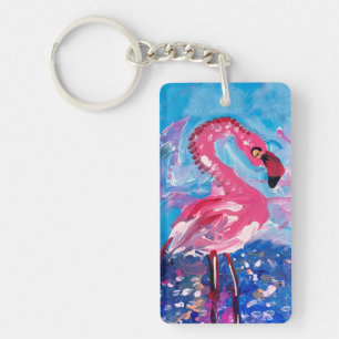 Flamingo Painting Schlüsselanhänger