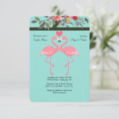 Flamingo Pair Einladung (Stehend Vorderseite)