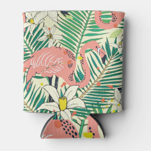 Flamingo Palm Blätter: Tropisch Vintag Dosenkühler