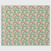 Flamingo Palm Blätter: Tropisch Vintag Geschenkpapier (Flach)