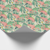 Flamingo Palm Blätter: Tropisch Vintag Geschenkpapier (Ecke)