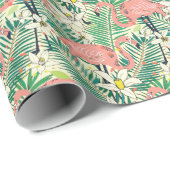 Flamingo Palm Blätter: Tropisch Vintag Geschenkpapier (Rolleneckpunkt)