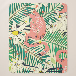 Flamingo Palm Blätter: Tropisch Vintag Sherpadecke