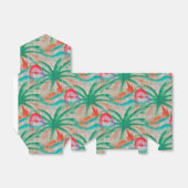 Flamingo Palm Tree Burlap Look Geschenkschachtel (Ungefaltet)