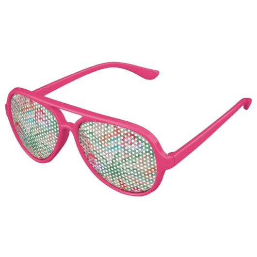 Flamingo Palm Tree Burlap Look Sonnenbrille (Schrägansicht)