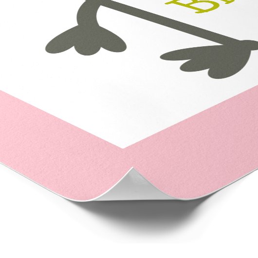 Flamingo + Palm Tree Personalisiertes Kinderzimmer Poster (Ecke)