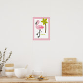 Flamingo + Palm Tree Personalisiertes Kinderzimmer Poster (Küche)