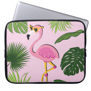 Flamingo Palm Verlasse tropisches Design Laptopschutzhülle
